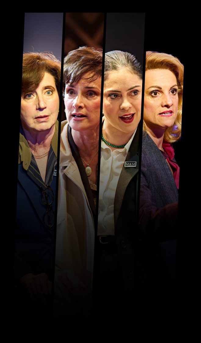 Nancy Crane, Indira Varma, Rosa Salazar and Niky Wardley in Glengarry Glen Ross.
