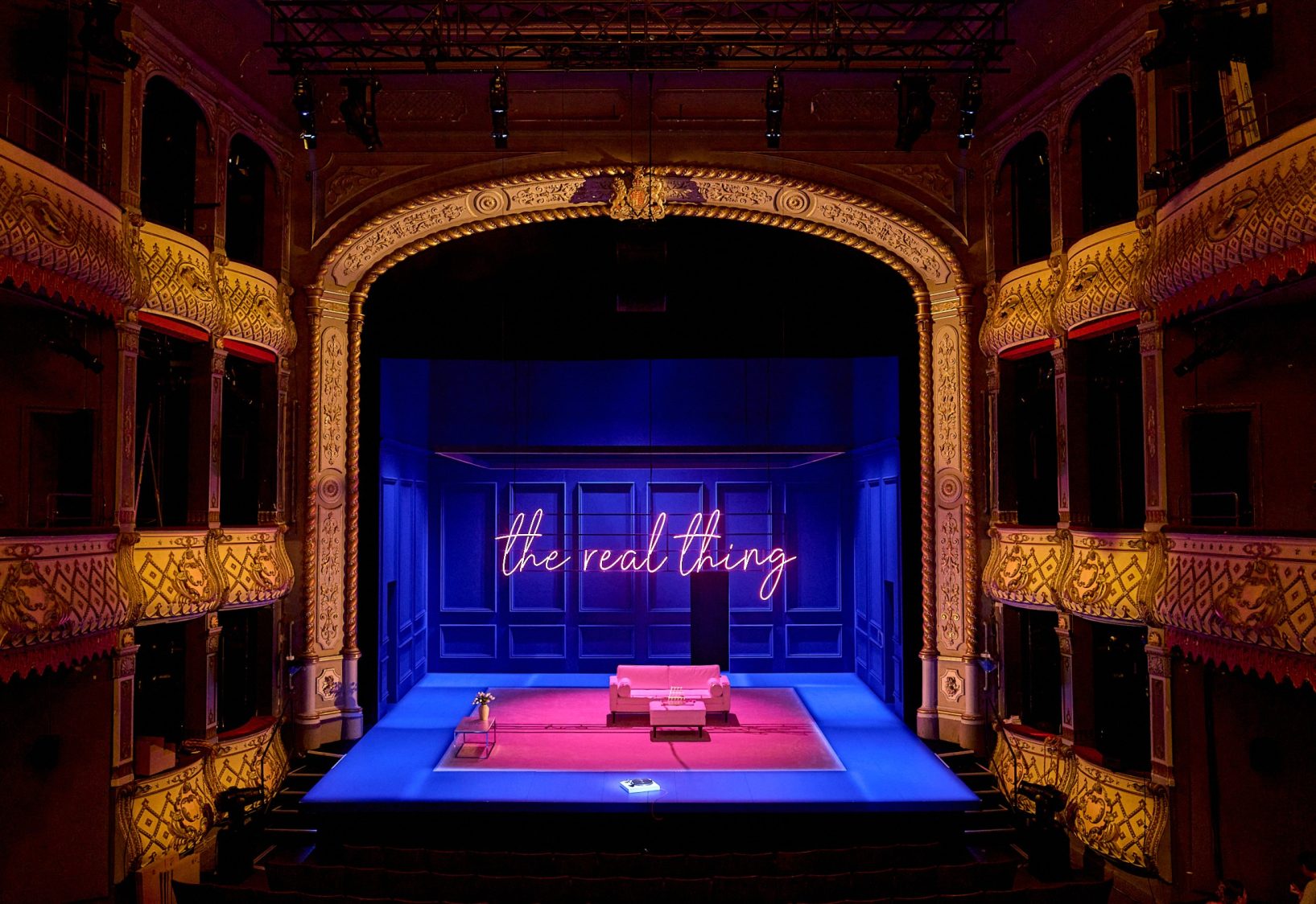 The Old Vic auditorium with the set of The Real Thing